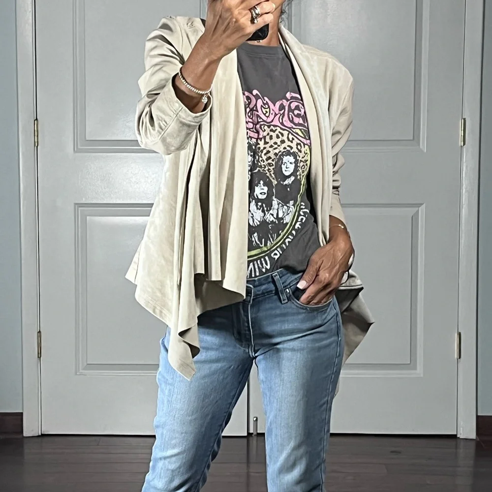 Blank NYC faux leather suede jacket size M - Picture 4 of 13